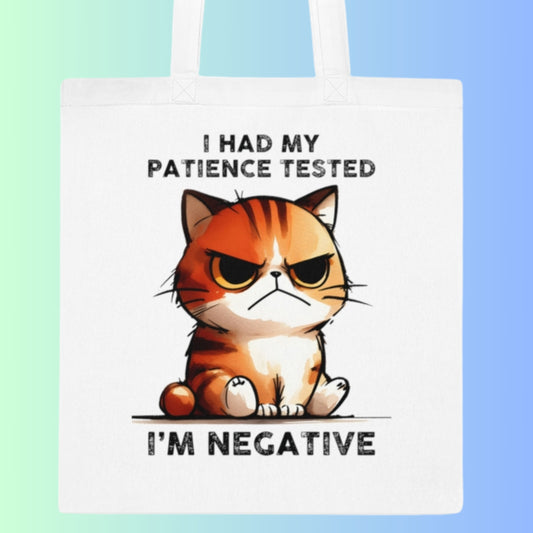 Angry Cat Tote Bag For Office Workers With Pocket & Zipper, Sarcastic Gift For Boss, Books Carry All For Work, Travel Accessory Everyday Commuter Handbag